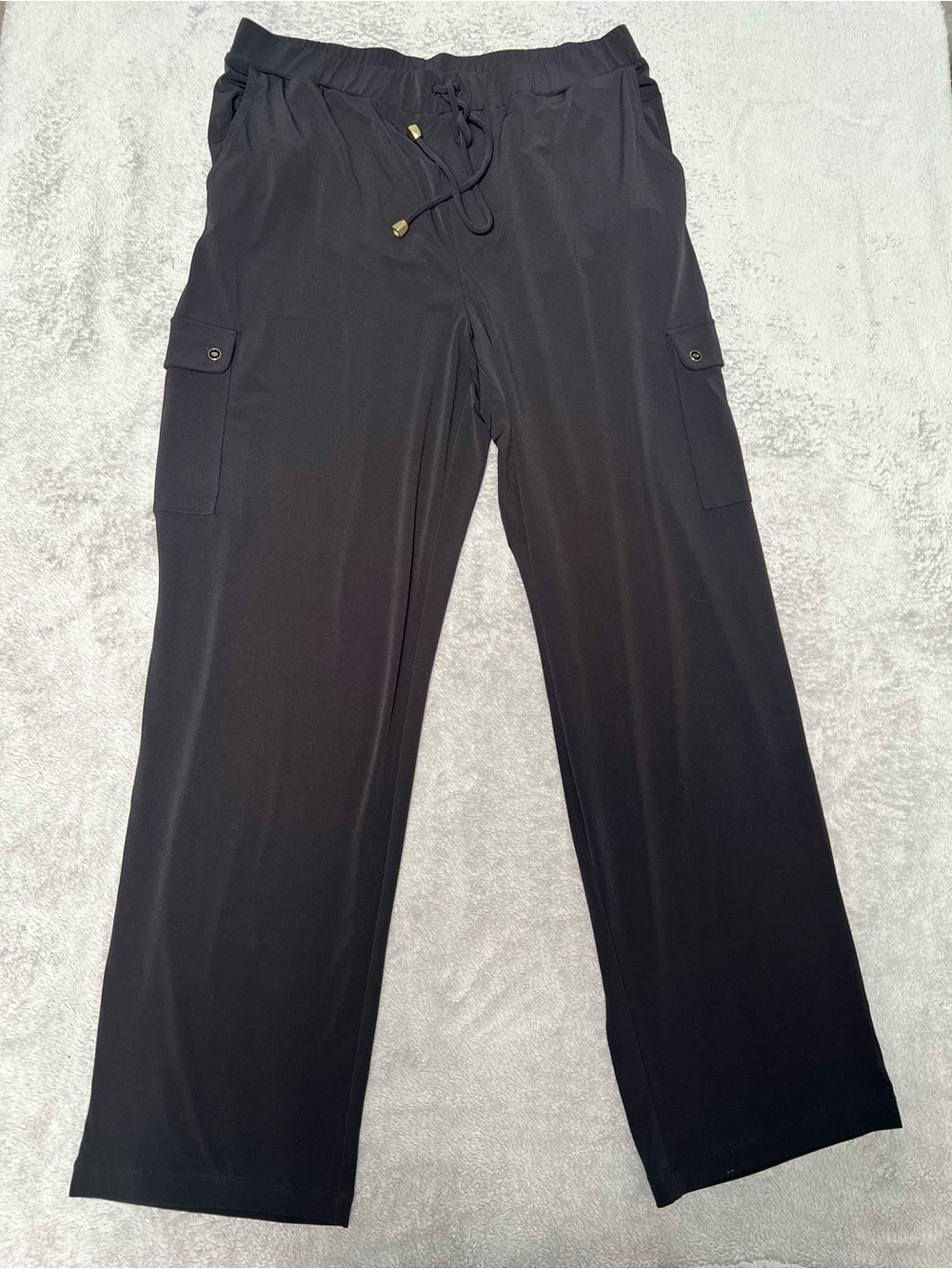 Susan Graver Women’s Black Lounge Pants Draw String Waist Large